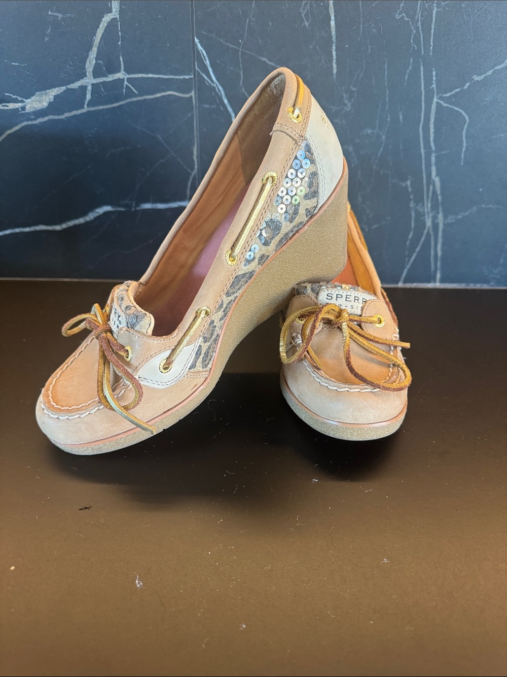Sperry Tan Leather Boat Shoes Flats